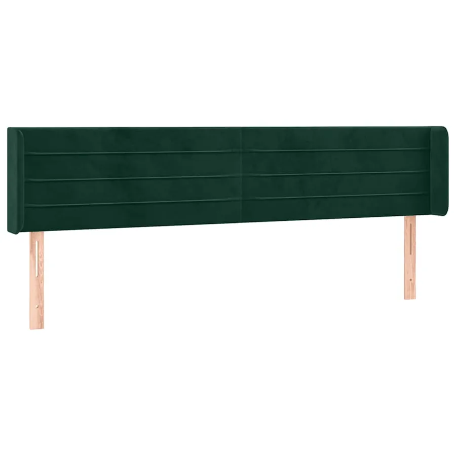 Tête de lit avec oreilles Vert foncé 203x16x78/88 cm Velours - 2