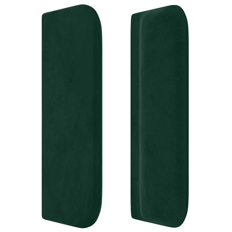 Tête de lit avec oreilles Vert foncé 203x16x78/88 cm Velours - 4