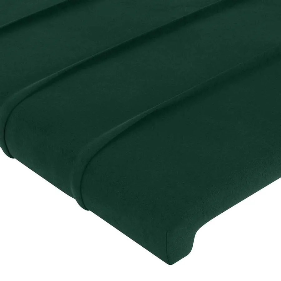Tête de lit avec oreilles Vert foncé 203x16x78/88 cm Velours - 5