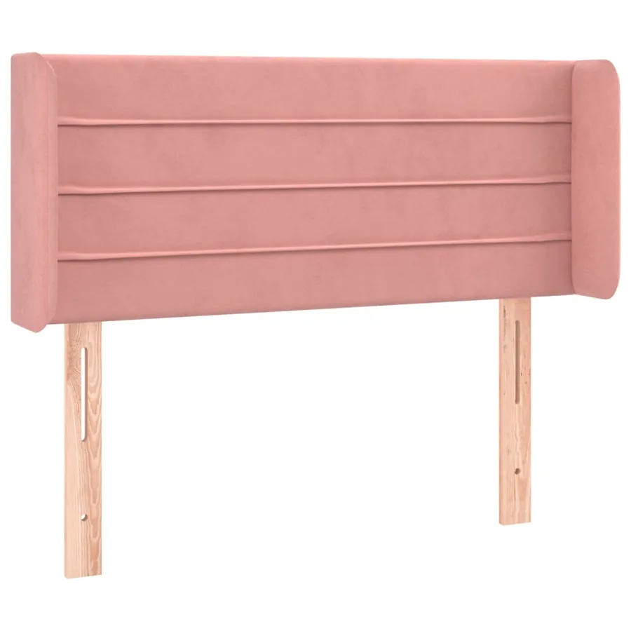 Tête de lit avec oreilles Rose 93x16x78/88 cm Velours - 2