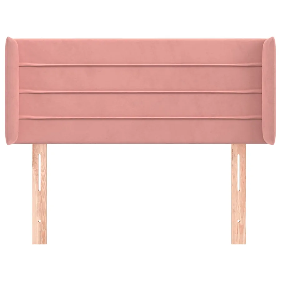 Tête de lit avec oreilles Rose 93x16x78/88 cm Velours - 3
