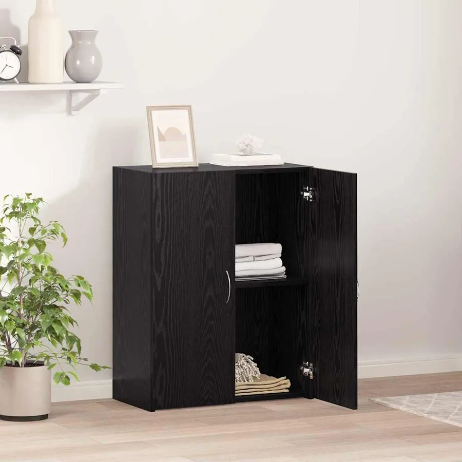Cabinet de Bureau Chêne noir 70 x 32 x 77.5 cm - 4