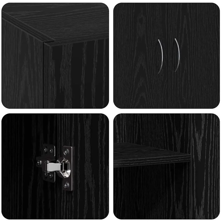 Cabinet de Bureau Chêne noir 70 x 32 x 77.5 cm - 9