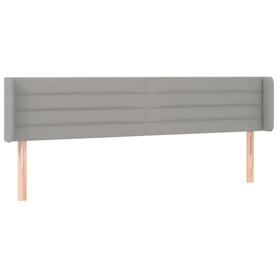 Tête de lit avec oreilles Gris clair 163x16x78/88 cm Tissu - 2