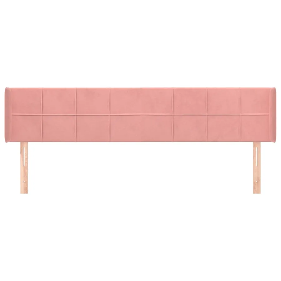 Tête de lit avec oreilles Rose 203x16x78/88 cm Velours - 3
