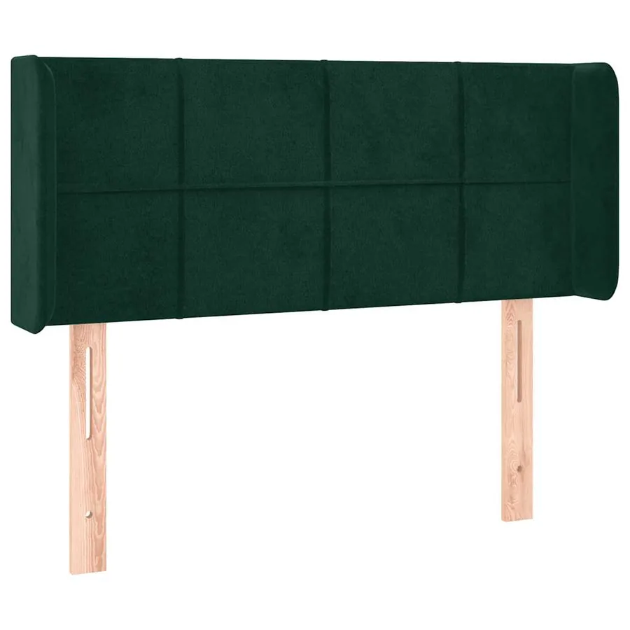 Tête de lit avec oreilles Vert foncé 103x16x78/88 cm Velours - 2