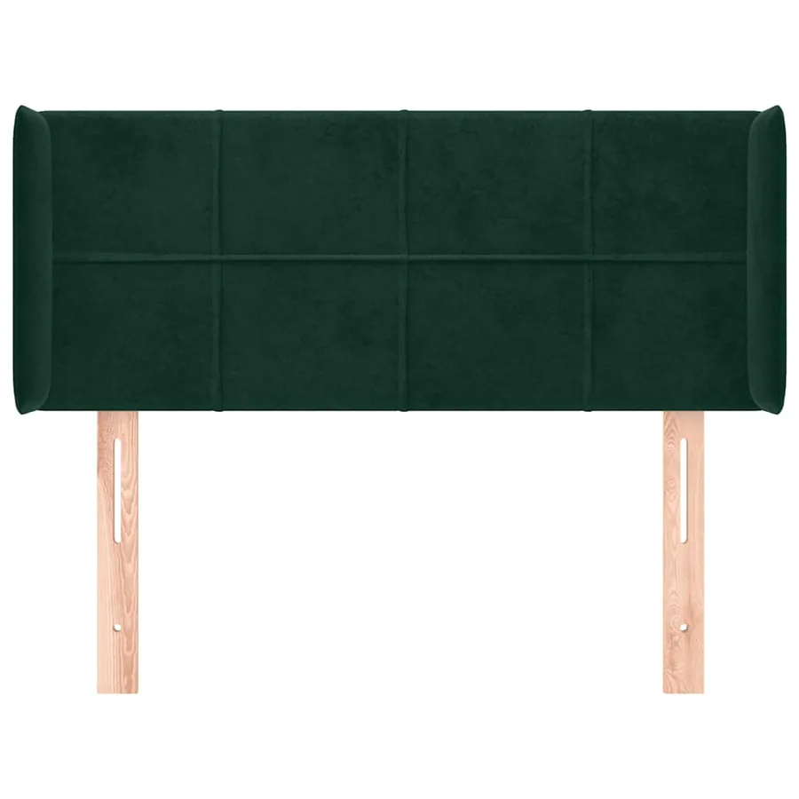 Tête de lit avec oreilles Vert foncé 103x16x78/88 cm Velours - 3