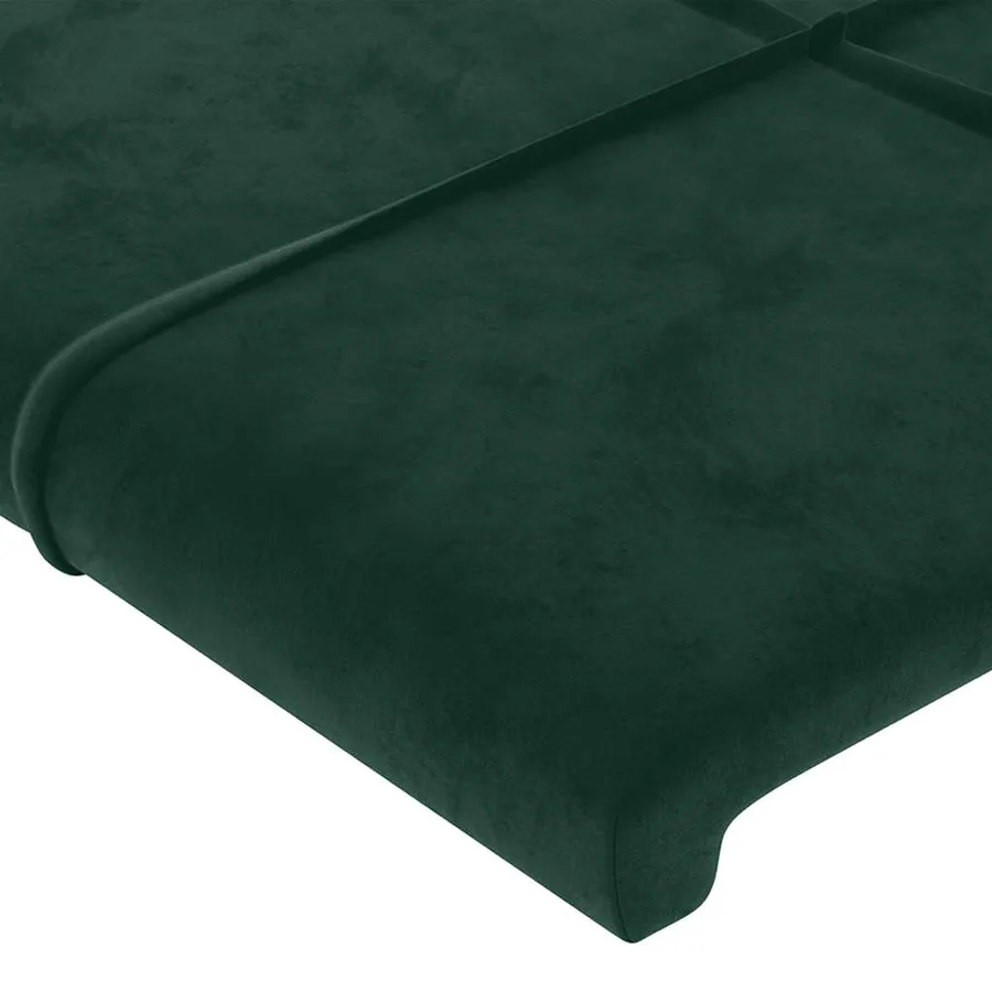 Tête de lit avec oreilles Vert foncé 103x16x78/88 cm Velours - 5