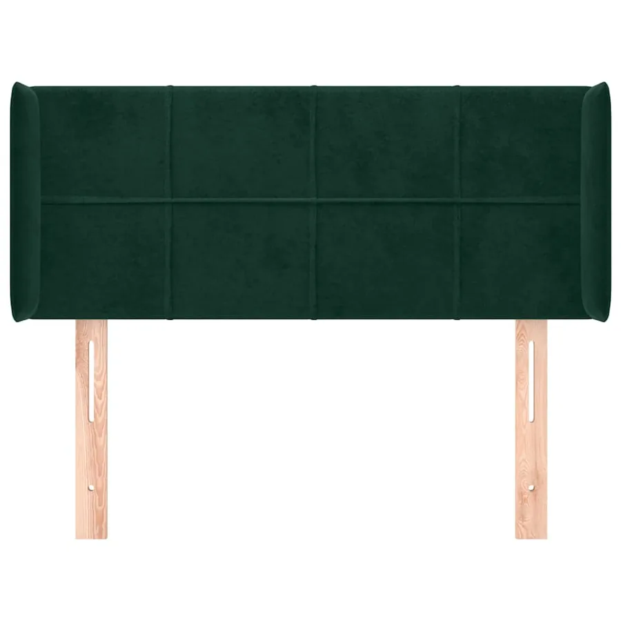 Tête de lit avec oreilles Vert foncé 93x16x78/88 cm Velours - 3