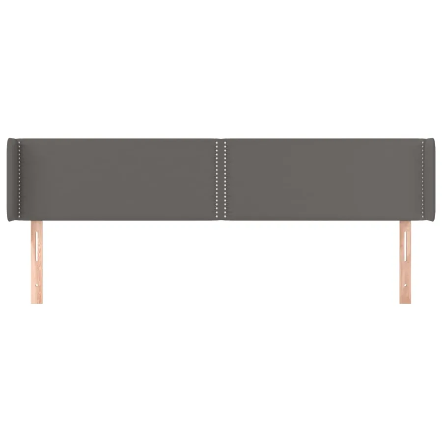 Tête de lit avec oreilles Gris 183x16x78/88 cm Similicuir - 3