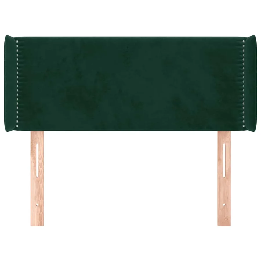 Tête de lit avec oreilles Vert foncé 103x16x78/88 cm Velours - 3
