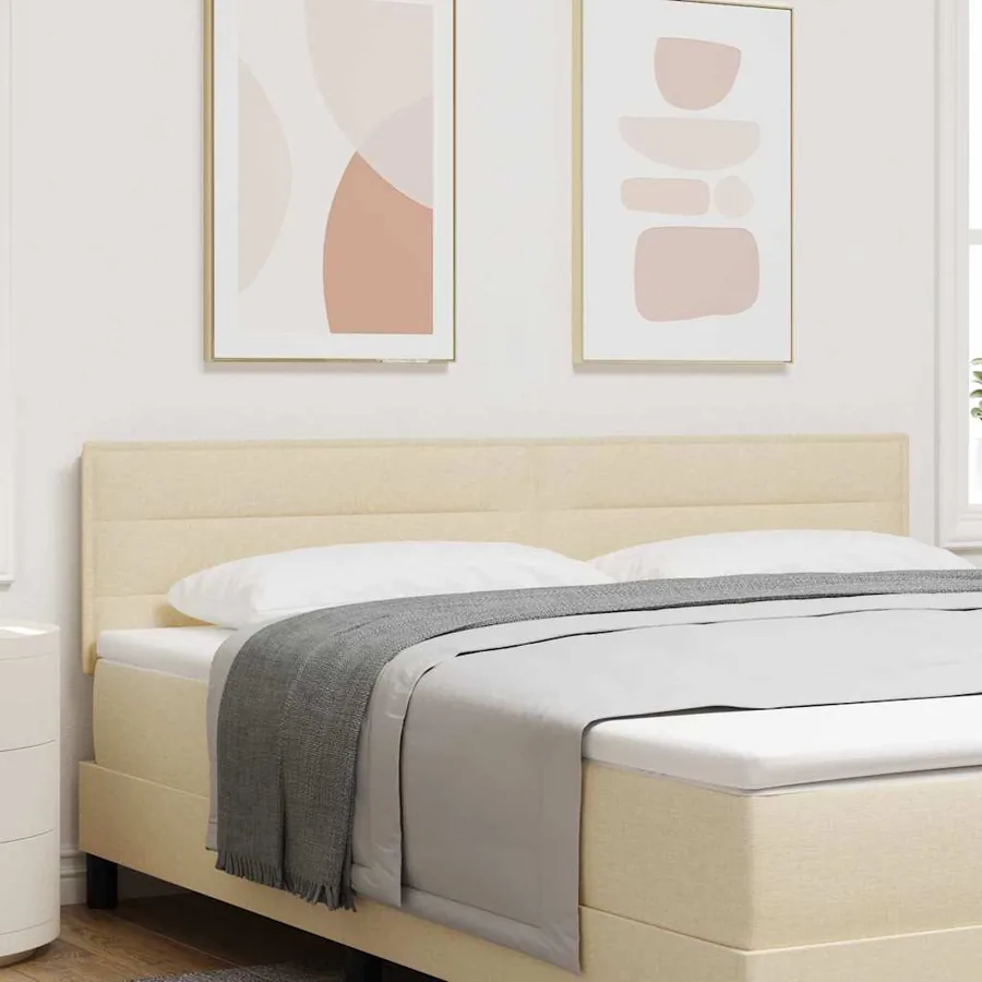 Tête de lit LED avec bandes LED Crème 180 cm tissu