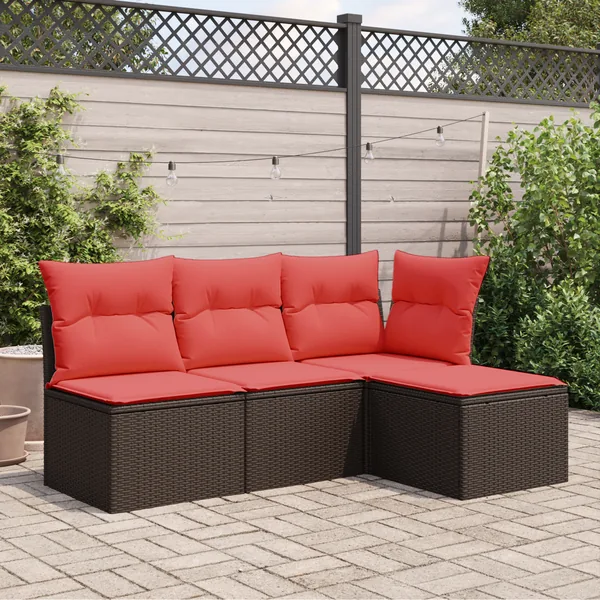 Tabouret de Jardin Marron 55 x 55 x 37 cm polyrotin