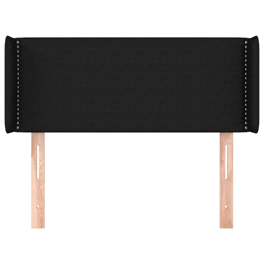 Tête de lit avec oreilles Noir 83x16x78/88 cm Tissu - 3