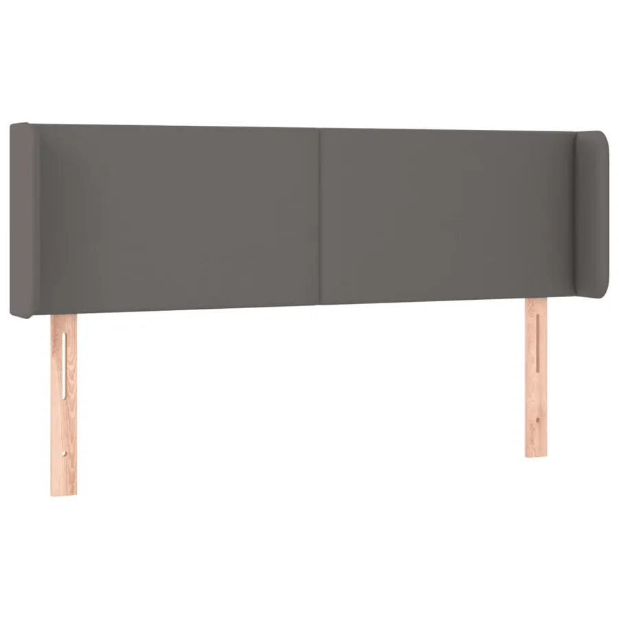 Tête de lit avec oreilles Gris 147x16x78/88 cm Similicuir - 2