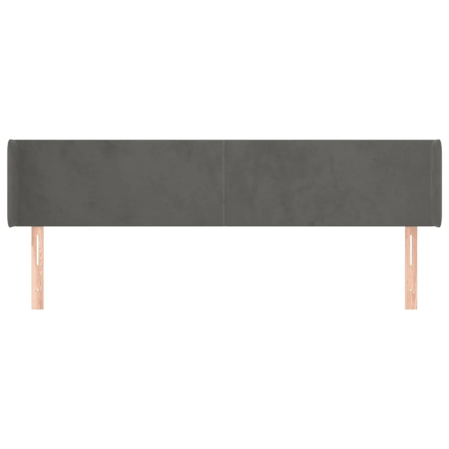 Tête de lit avec oreilles Gris foncé 183x16x78/88 cm Velours - 3