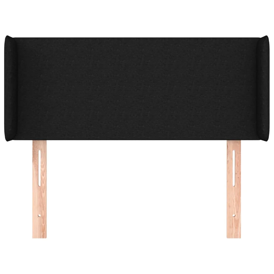 Tête de lit avec oreilles Noir 93x16x78/88 cm Tissu - 3