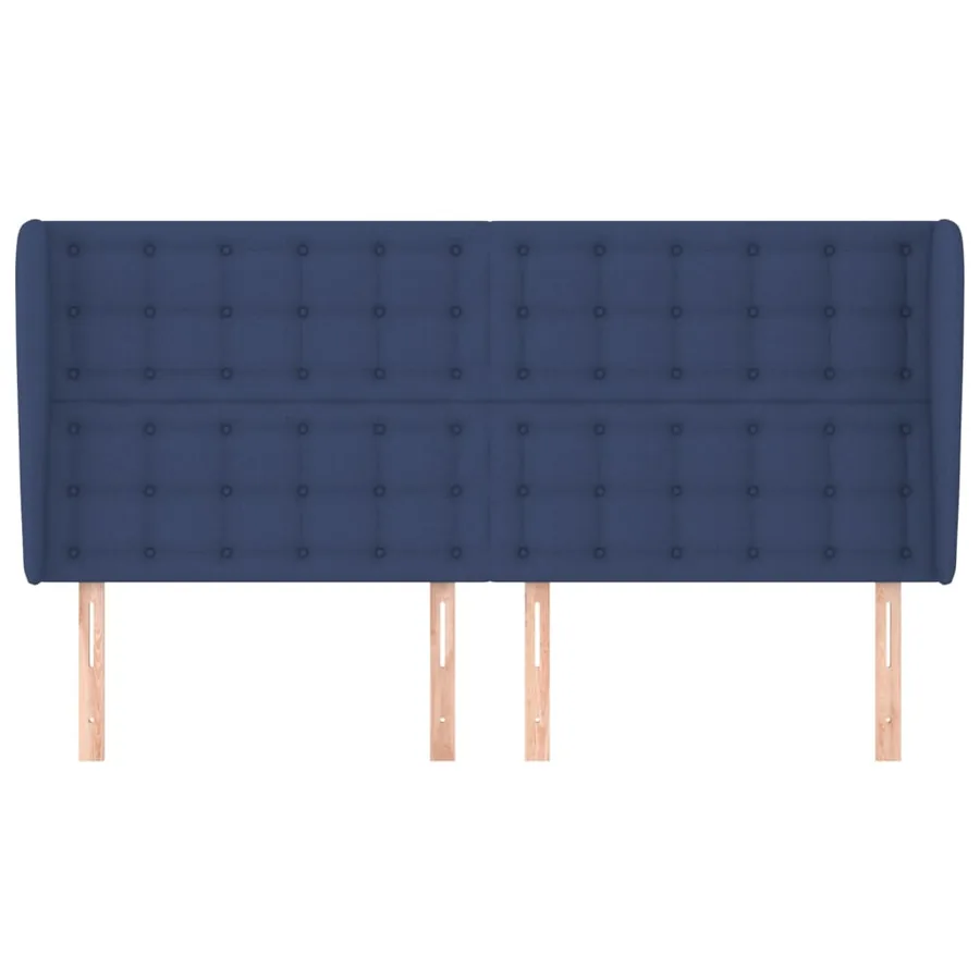 Tête de lit avec oreilles Bleu 203x23x118/128 cm Tissu - 3
