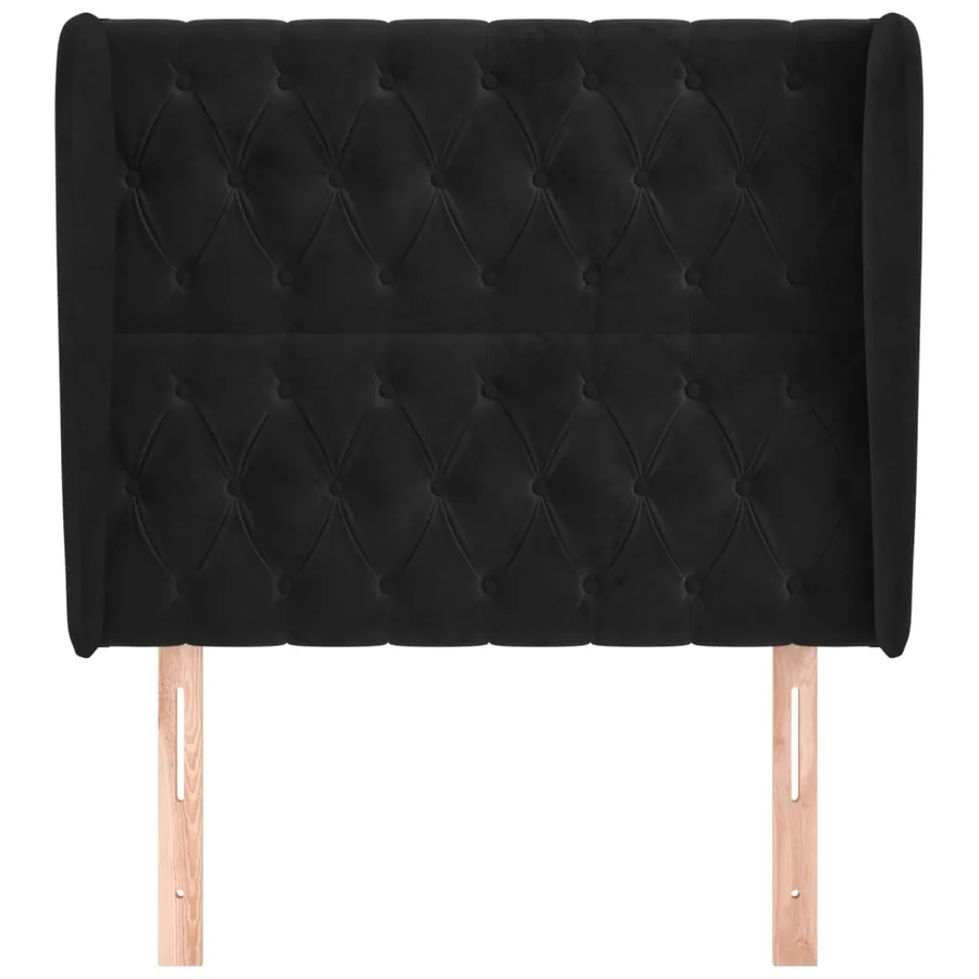 Tête de lit avec oreilles Noir 103x23x118/128 cm Velours - 3