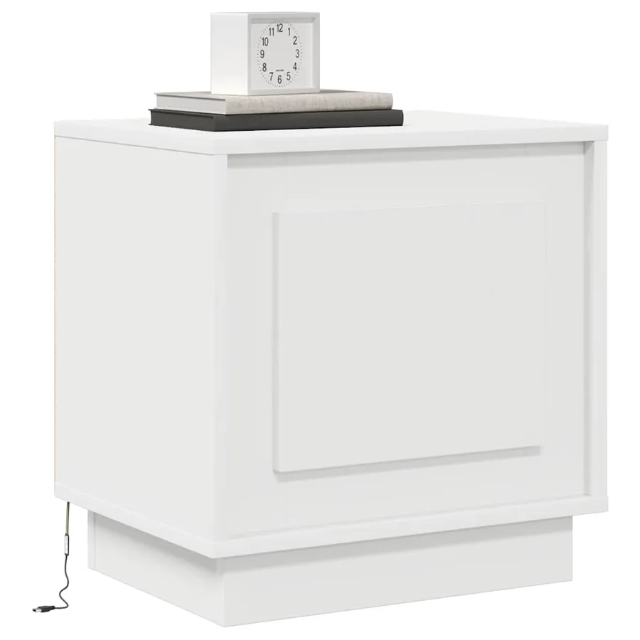 Cabinet de chevet Blanc 44 x 34,5 x 45 cm Bois d'ingénierie - 3