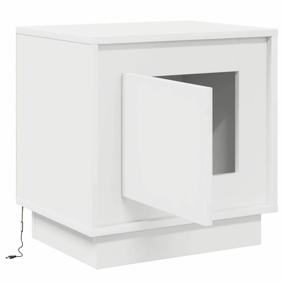 Cabinet de chevet Blanc 44 x 34,5 x 45 cm Bois d'ingénierie - 6