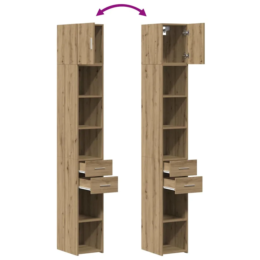 Armoire de rangement 2 pcs Chêne artisanal 30 x 42,5 x 225 cm - 11