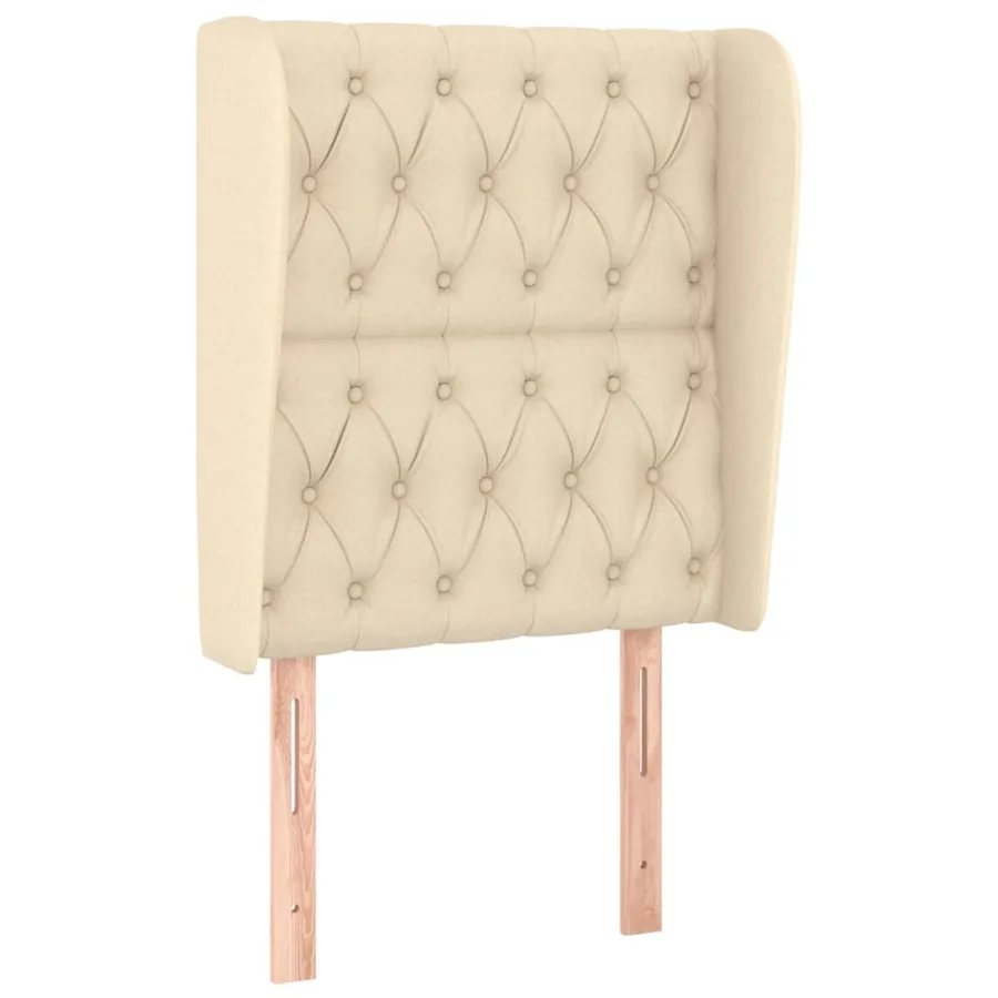 Tête de lit avec oreilles Crème 83x23x118/128 cm Tissu - 2