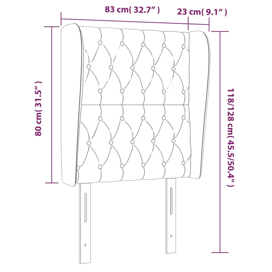 Tête de lit avec oreilles Crème 83x23x118/128 cm Tissu - 9