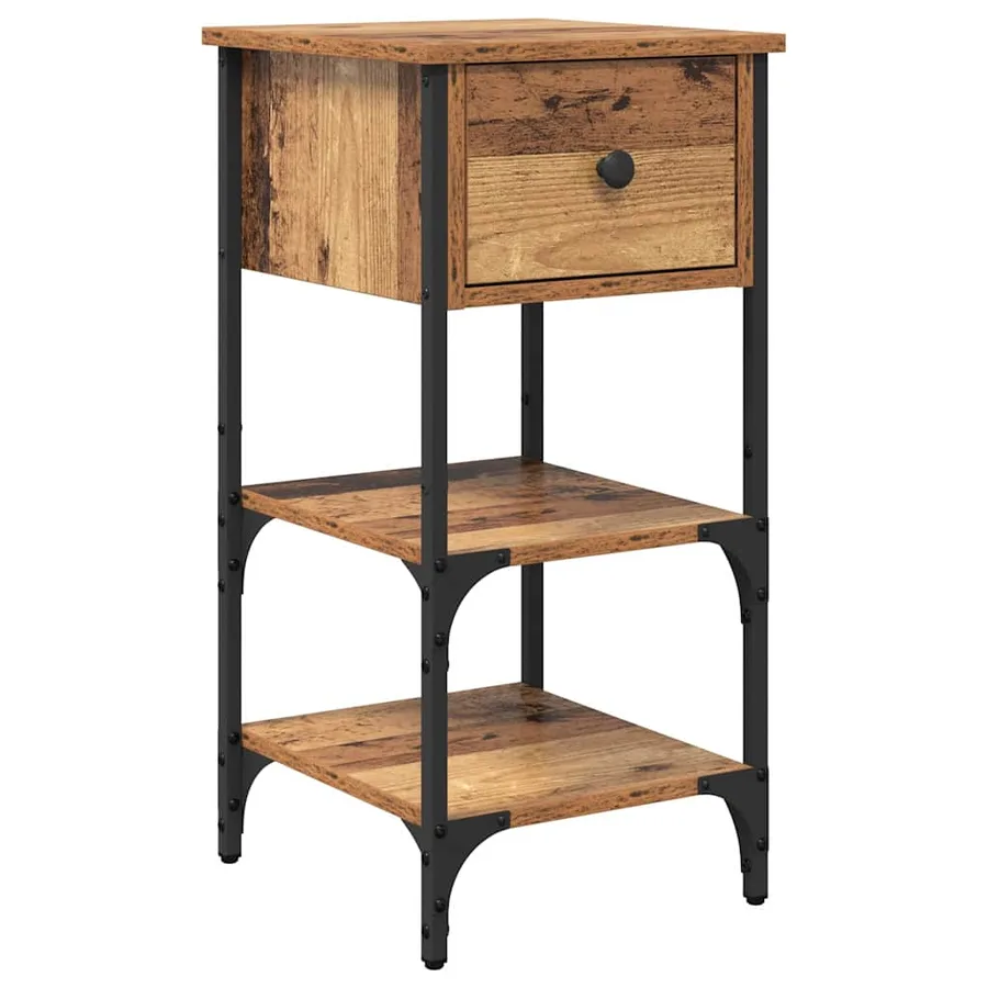 Cabinet de chevet avec tiroir 2 pcs Marron 33,5 x 36 x 70 cm - 5