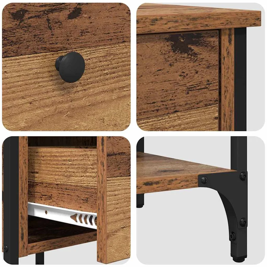 Cabinet de chevet avec tiroir 2 pcs Marron 33,5 x 36 x 70 cm - 8