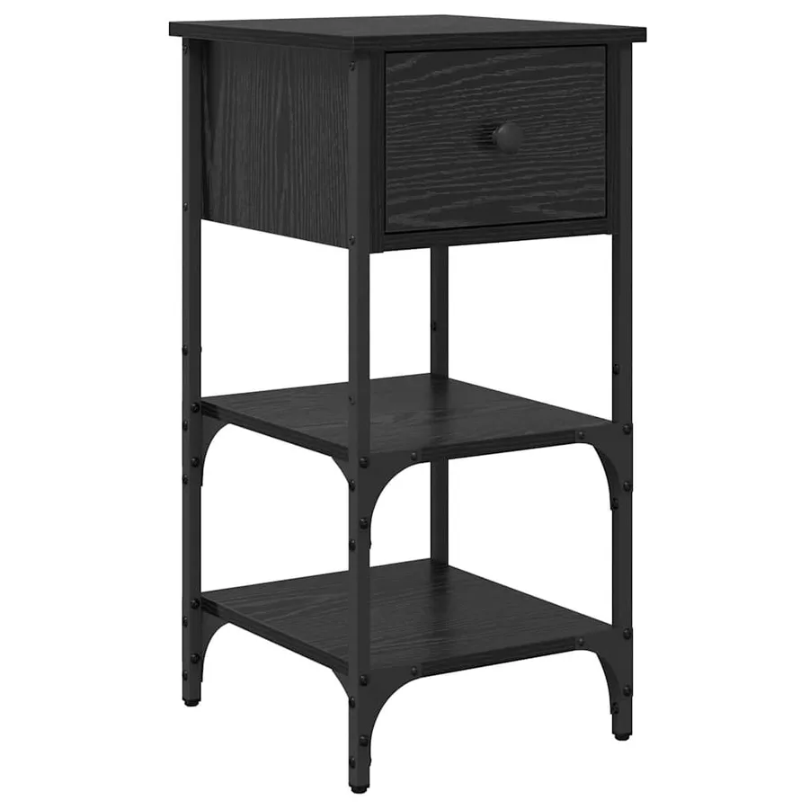 Cabinet de chevet avec tiroir Chêne noir 33,5 x 36 x 70 cm - 2