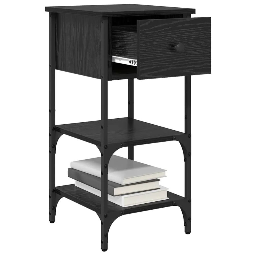 Cabinet de chevet avec tiroir Chêne noir 33,5 x 36 x 70 cm - 3