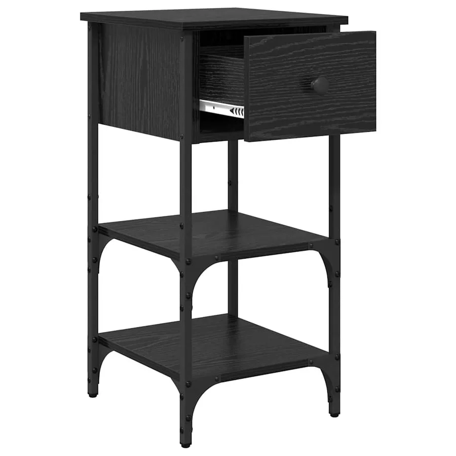 Cabinet de chevet avec tiroir Chêne noir 33,5 x 36 x 70 cm - 5