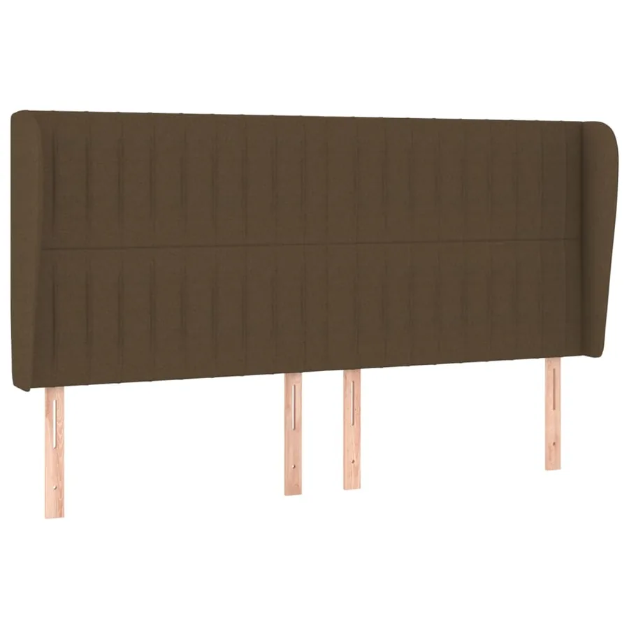 Tête de lit avec oreilles Marron foncé 203x23x118/128 cm Tissu - 2