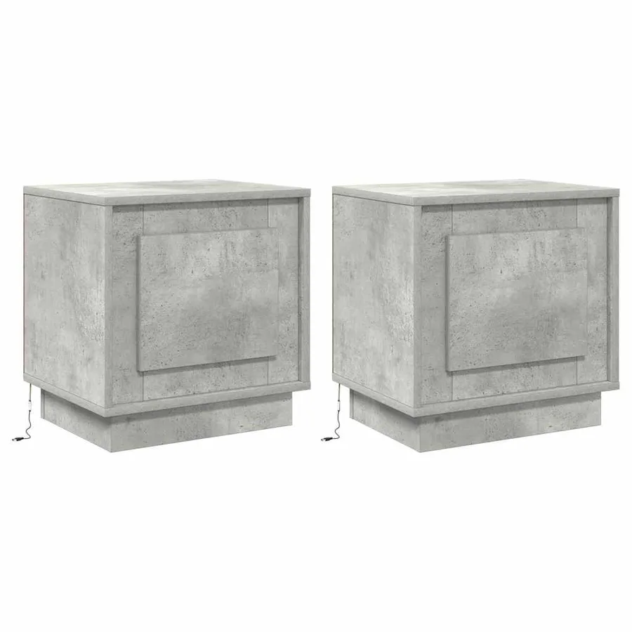 Cabinet de chevet 2 pcs Gris béton 44 x 34,5 x 45 cm - 2