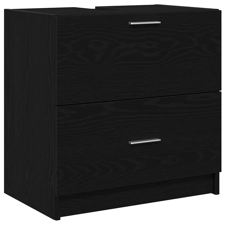 Cabinet de salle de bain avec tiroir Chêne noir 59 x 37 x 59 cm - 2