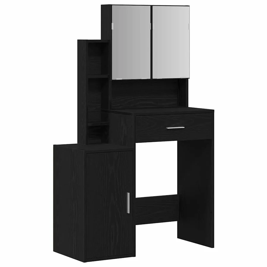 Table de Toilette Chêne noir 80 x 35 x 132 cm Bois d'ingénierie - 2