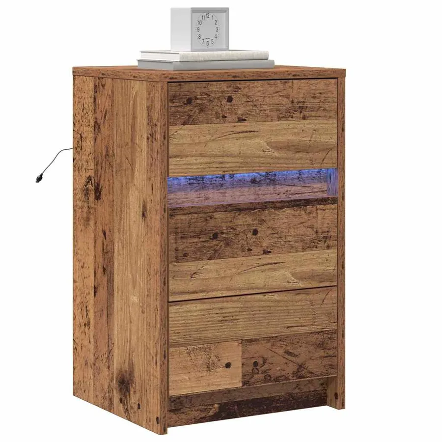 Cabinet de chevet Bois ancien 38 x 34 x 61 cm Bois d'ingénierie - 3