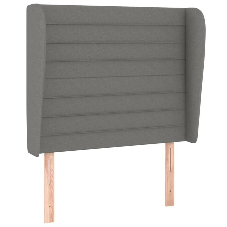 Tête de lit avec oreilles Gris foncé 93x23x118/128 cm Tissu - 2
