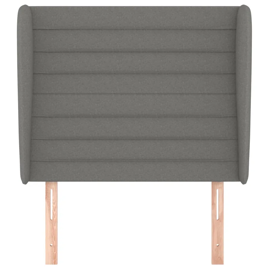Tête de lit avec oreilles Gris foncé 93x23x118/128 cm Tissu - 3