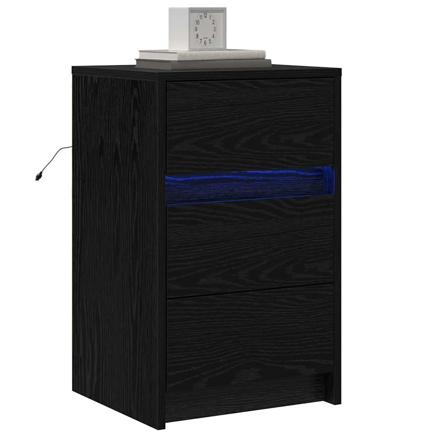 Cabinet de chevet Chêne noir 38 x 34 x 61 cm Bois d'ingénierie - 3