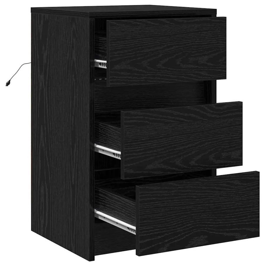 Cabinet de chevet Chêne noir 38 x 34 x 61 cm Bois d'ingénierie - 6