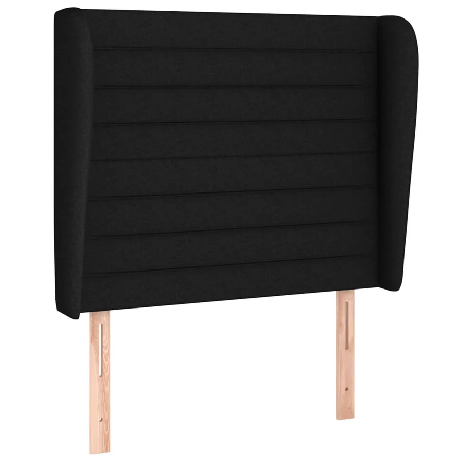 Tête de lit avec oreilles Noir 83x23x118/128 cm Tissu - 2