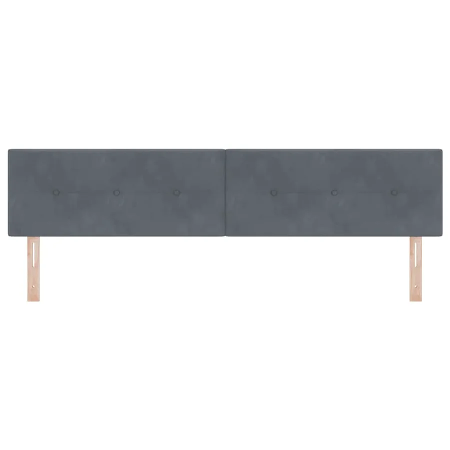 Tête de lit LED avec bandes LED Gris 200 cm Velours - 5