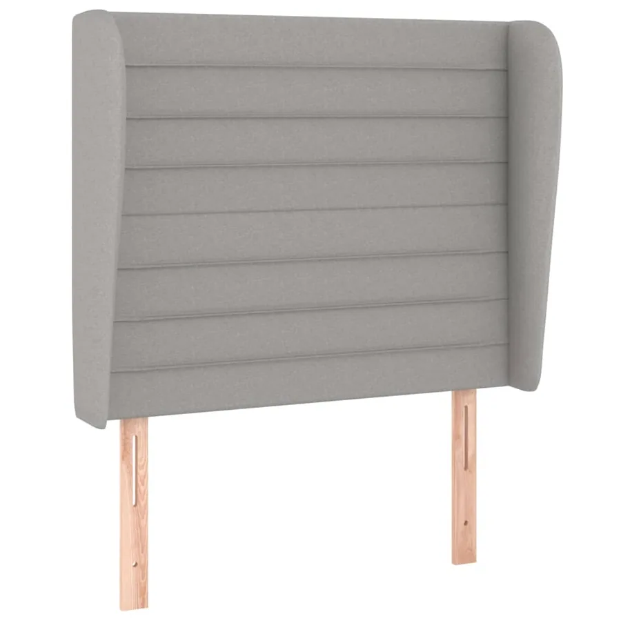 Tête de lit avec oreilles Gris clair 83x23x118/128 cm Tissu - 2