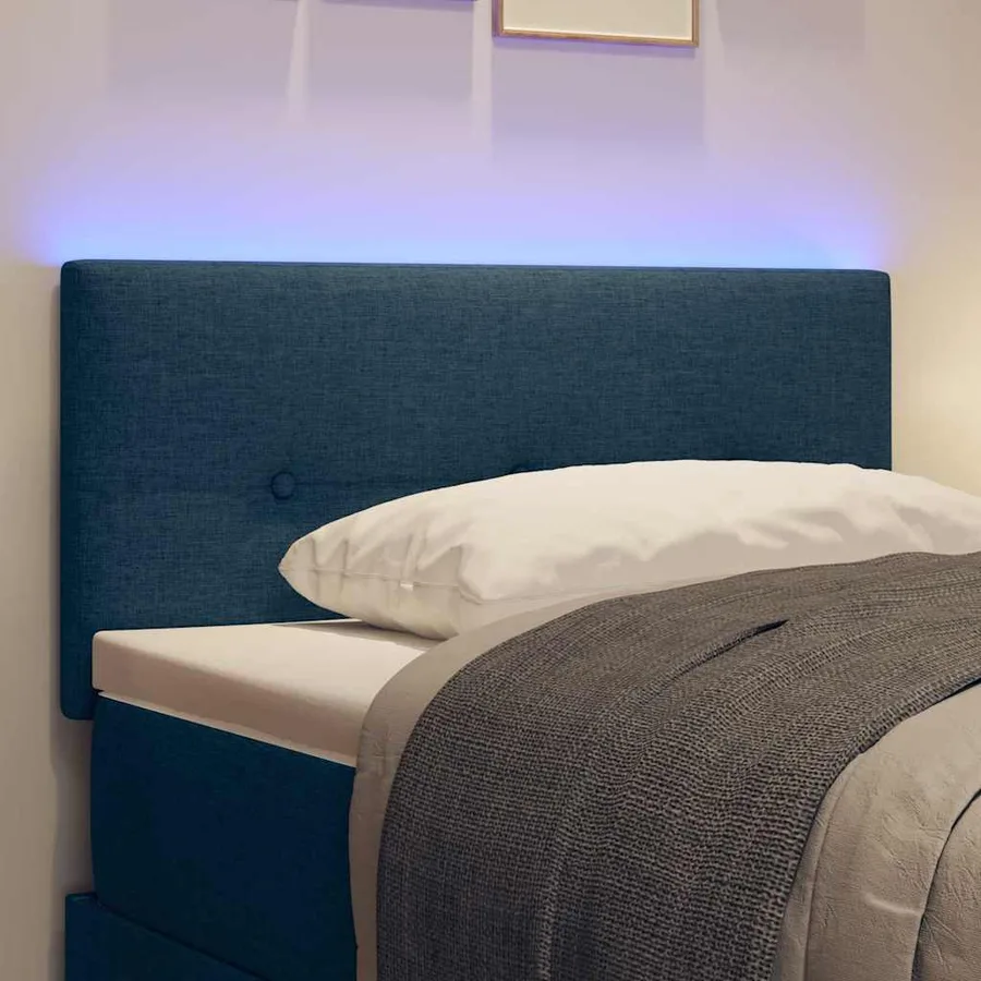 Tête de lit LED avec bandes LED Bleu 100 cm tissu - 4