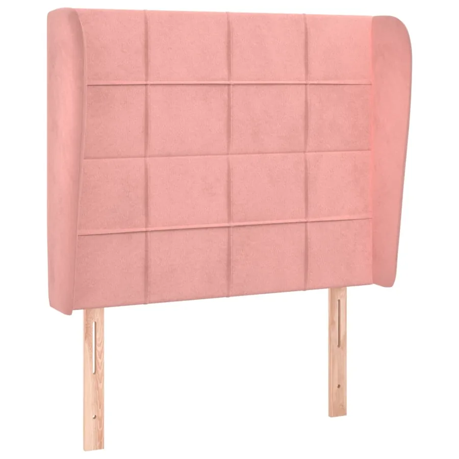 Tête de lit avec oreilles Rose 93x23x118/128 cm Velours - 2