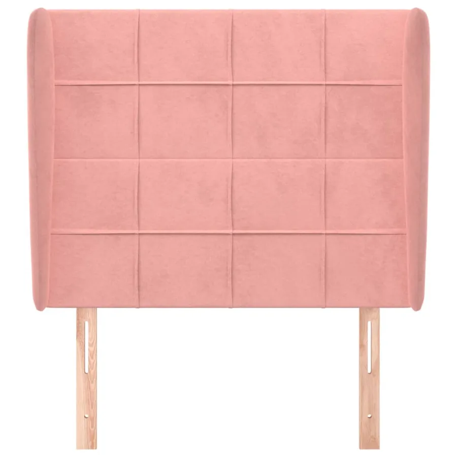 Tête de lit avec oreilles Rose 93x23x118/128 cm Velours - 3