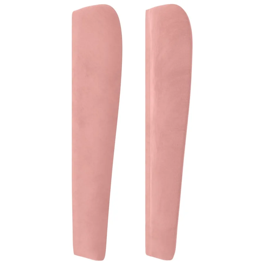 Tête de lit avec oreilles Rose 93x23x118/128 cm Velours - 4