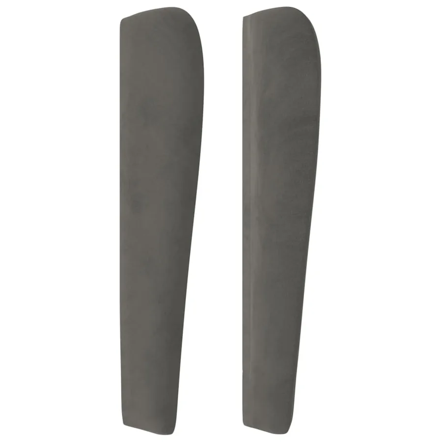 Tête de lit avec oreilles Gris foncé 147x23x118/128 cm Velours - 4